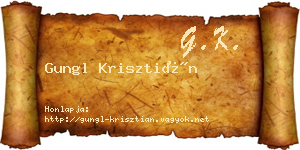 Gungl Krisztián névjegykártya
